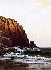 Coast Canvas Paintings - Moonrise Coast of Maine